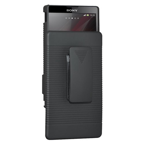 KingMas-Black-Slide-Case-with-Belt-Clip-Swivel-Holster-Stand-Cover-for-Sony-Xperia-Z-L36h