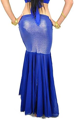 AvaCostume Tribal Mermaid Maxi Skirt for Belly Dance Gypsy Blue
