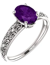 Platinum 8.00x6.00mm Oval Cut Chatham Created Alexandrite Ring -- LIFETIME WARRANTY