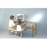 Childrens wood computer desk for 1 or 2 kids, ages 5 - 10 - maple