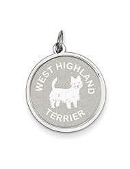 Sterling Silver West Highland Terrier Disc Charm