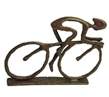 Handcrafted Bronze Sculpture Man On Bicycle Collectible Figurine Model