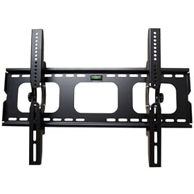 Vivomounts LCD LED Plasma Screen Wall Mount Bracket with Spirit Level for 32" to 60" screen sizes and 15 degree up / down tilt and Large Holes for Wall Plates Plugs Aerial Socket
