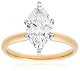  : 14k Yellow Gold Marquise Solitaire Diamond Engagement Ring (2 ct, H-I Color, SI2-I1 Clarity)