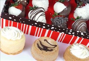 3 Mini Cheesecakes with 1 Dozen Berries by The Berry Factory