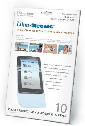 Clear, Disposable Protective Ultra Sleeves for iPad Mini, Kindle Fire HD 7" (10 Sleeves Per Pack)