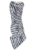 Willow womens digital zebra black grey assymetrical dress