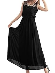 Sleeveless Tank Keyhole Gathered Sheer Elasticized   Waistline Round Neck Chiffon/Cotton/Organza/Polyester  Dress