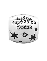 De Buman 925 Silver Zodiac Libra Charm Bead-fits Pandora, Troll & Chamilia European Charm Bracelets