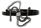 France Luxe Bailey Bow Headband with Swarovski Crystals - Black/Crystal Swarovski