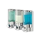 Better Living Products Signature Dispenser III, Three Chamber Shower Dispenser with Ribbed Bottle, Chrome