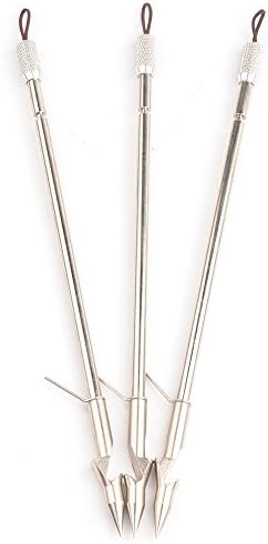 Fishing Hunting Archery Bow Fishing with Broadheads Arrow Head Length 7in Diameter 5mm Stainless Steel Fishing Arrows 3 PCS