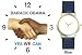Black & White Handshake - Barack Obama - Yes We Can - President Barack Obama Commemorative - WATCHBUDDY&reg; DELUXE TWO-TONE THEME WATCH - Arabic Numbers - Blue Leather Strap-Size-Women's Size-Small