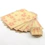 ThinkBamboo Printed Pattern Bamboo Placemats with Matching Coasters, Tan Border, Peach Flower Pattern - 8 sets (16pcs)
