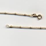 Fine Cable Beads Antique Gold Plated Sterling Silver Nickel Free Chain 7.5, 14, 16, 18, 20, 22 Inch