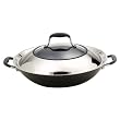 Anolon Advanced Hard Anodized Nonstick 14-Inch Covered Wok with Glass Lid