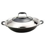 Anolon Advanced Hard Anodized Nonstick 14-Inch Covered Wok with Glass Lid