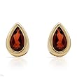 Earrings With 0.90ctw Genuine Garnets in 14K Yellow Gold Length 7mm Earrings With 0.90ctw Genuine Garnets in 14K Yellow Gold Length 7mm