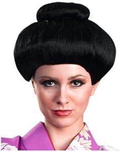 Enigma Wigs Women's Geisha, Black, One Size