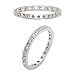 Plain Eternity Cubic Zirconia Cz Sterling Silver Wedding Band