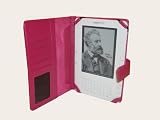 J-Tech Digital Rose Red Genuine Leather Amazon Kindle 2 (Fits 6" Display, Kindle 2) E-Book Reader Carrying Protective Case Cover