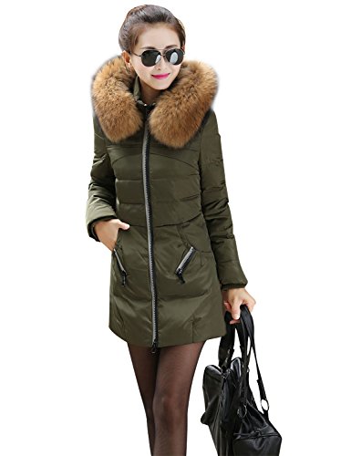 【ノーブランド品】 ミリタリー アーミー レディース ダウンコート 防寒 ラクーン