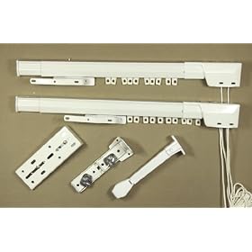 Double Traverse Rods 66-120 inch, One way - Cord Right