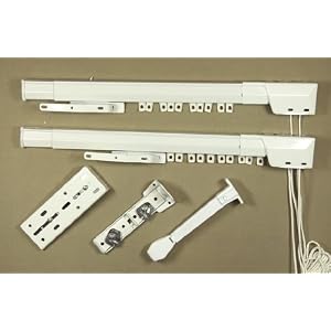Double Traverse Rods 48-84 inch, One way - Cord Right
