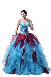 Strapless  Crystal Lace  Ball Gown Quinceanera Dress 