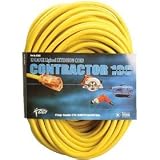 Coleman Cable 02589 12/3 Vinyl Outdoor Extension Cord with Lighted End, 100-Foot