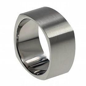 316L stainless steel ring with matte polish (Sizes 5-14)stone - Width: 7mm (Sizes 8-12)