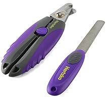 Professional Pet Nail Clipper and Trimmer By Hertzko - Suitable for Medium to Large Dogs and Cats - Includes Safety Guard to Avoid Overcutting - Bonus! Free Nail File Included!
