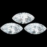 3 White Marquise Cut Faceted Cubic Zirconia CZ 3.5x7mm
