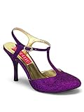 IMAGE OF Purple Glitter T Strap Sandal - 11