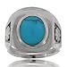 Turquoise Wide Band Ring Bezel Set in 925 Sterling Silver