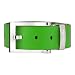 The White Ball Men's White Gold Pride Buckle with Genuine Italian Leather 40mm Strap, Green