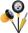 iHip NFF10200PS NFL Pittsburgh Steelers Mini Ear Buds, Black/Yellow