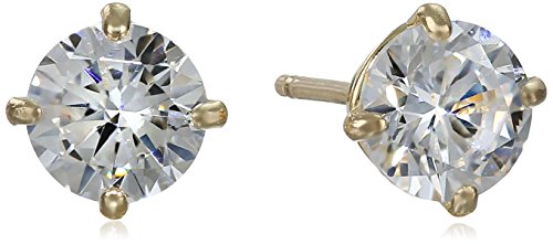 14k White or Yellow Gold Round-Cut Cubic Zirconia Stud Earrings (1 cttw, Diamond Equivalent)