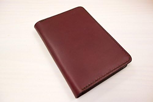 Hobonichi Techo Planner Cover - Burgundy Leather - Deep Red Stitching - A6, One Card Pocket - Receipt Pocket