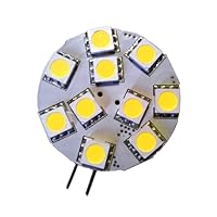5x G4 Bipin Base 10 LED Disk Lamp - 12V AC DC Side Position, for Marine Boat, RV, Auto and DIY