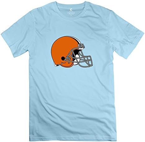 TGRJ Men's T Shirts - Particular Cleveland Browns Helmet Tshirt SkyBlue Size XL