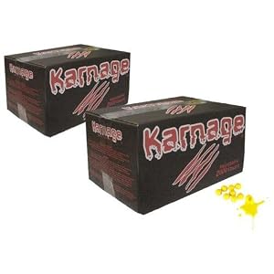 Buy Karnage Bite 2 Pack Paintballs - 2000 Rounds - Yellow Shell Yellow Fill