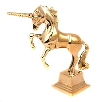 Gold plated metal unicorn