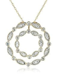 Gold Diamond Circle Pendant Necklace (0.5cttw, G-H Color, I1-I2 Clarity), 17"