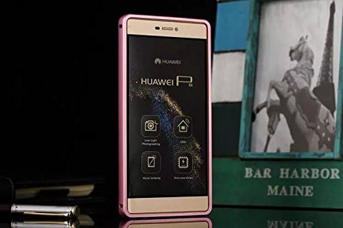XiangHan P8 Lite Luxury Case Aluminum Metal Frame + Acrylic Back Cover Case for Huawei P8 Lite 5.0 inch [Free Phone Holder] Color Pink