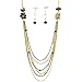 Contemporary Layered Gold and Black Tone Necklace title=