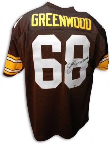 L.C. Greenwood Autographed Throwback Jersey with ''4X SB Champs'' Inscription