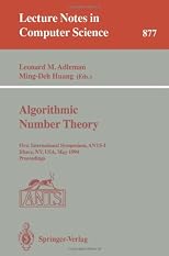 Algorithmic Number Theory: First International Symposium, Ants-I, Ithaca, Ny, Usa, May 6-9, 1994: Proceedings (Lecture Notes in Computer Science, V)