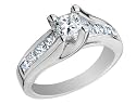 Princess Cut Diamond Engagement Ring 1 Carat (ctw) in 14K White Gold (CERTIFIED)