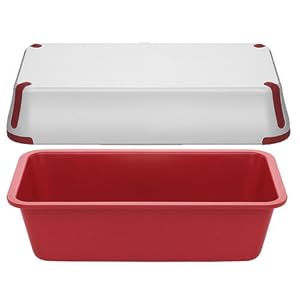 Bake Porter Loaf Pan with Serving Cover, Red by Bake Porter